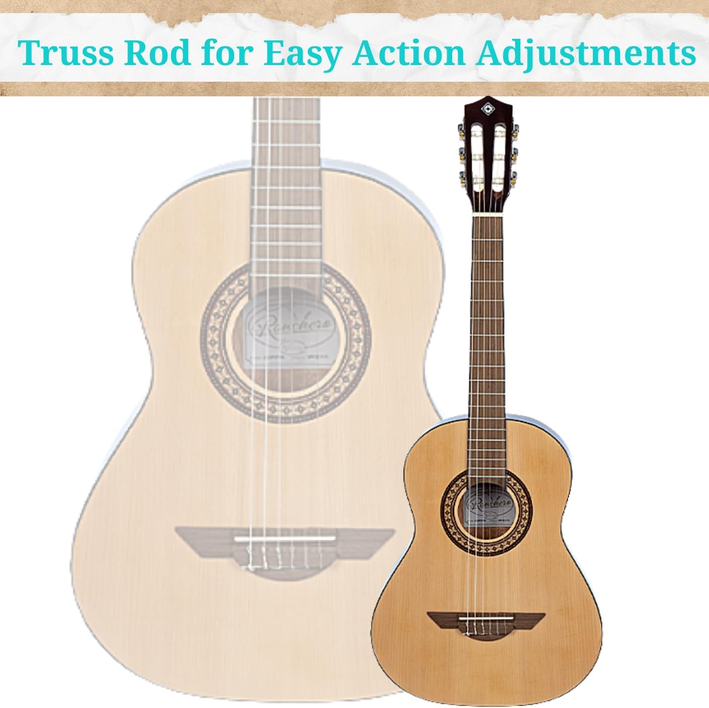 H. Jimenez 6 String Acoustic Guitar, Right, Tan (LGR75N)