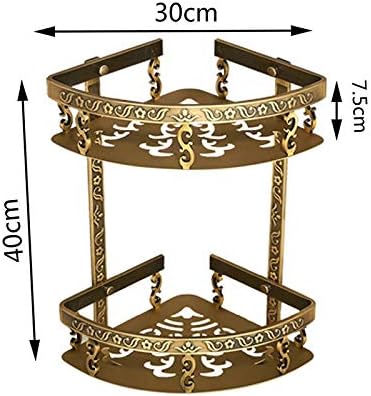 Corner Shower Caddy Nail Free Bathroom Shelves, 2 Layer Antique Metal Shower Corner Shelf, Wall Mount Shampoo Storage Shelf Shower Organizer (Color : ABS-001-2)