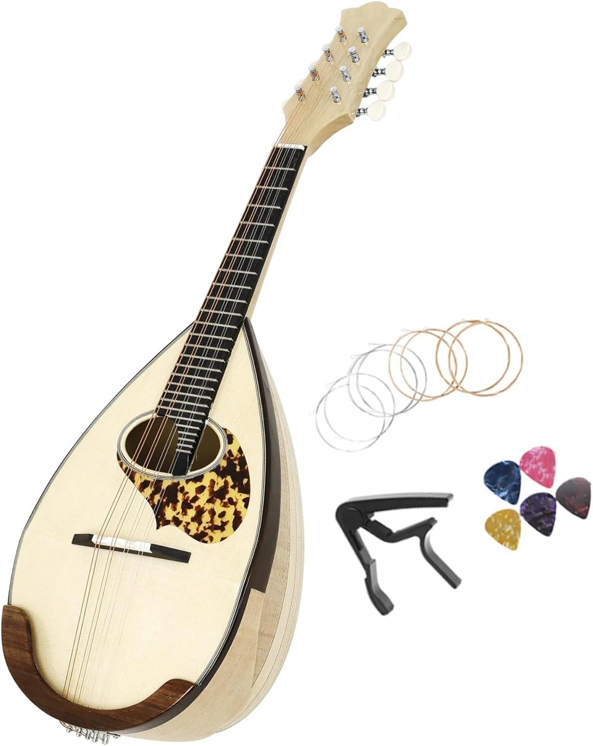 Classic Mandolin 8 String Guitar Instrument With String Capo Accessories Beginner Mandolin String Instrument