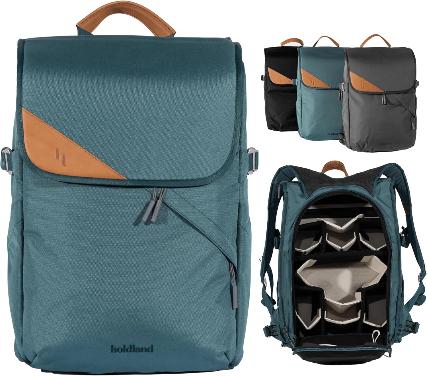 Holdland 28L Camera Backpack Bag for Men or Women Photographers with Waterproof Rainfly, Laptop Sleeve & Removable Hip Belt | For Large or Small DSLR/Mirrorless Cameras | Canopy Green