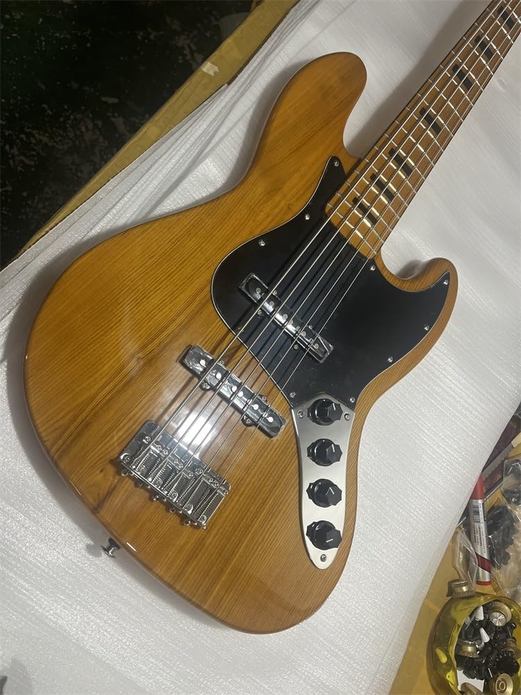 Custom 4 strings Bass Guitar Basswood body Rosewood Fingerboard Chrome Hardware Yellow Gloss Finish