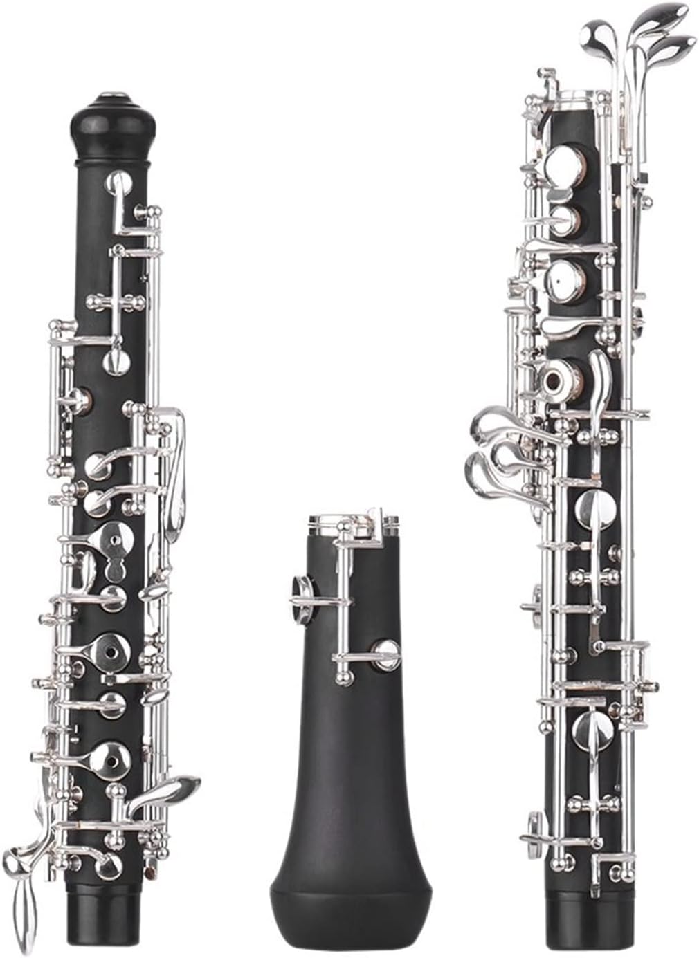 ZUZU Professional C Key Oboe Semi-Automatic Style Silver Plated Keys Woodwind Instrument with Reed Leather Case Carrying Bag Oboe Parts