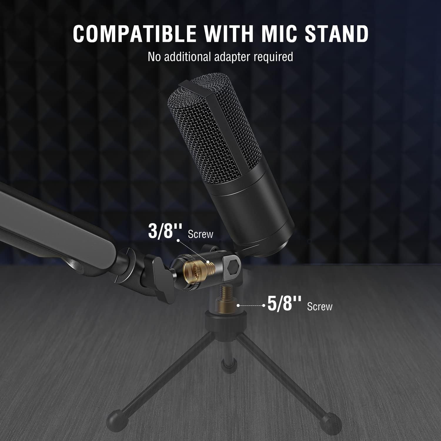 FIFINE XLR Condenser Microphone and Mic Boom Arm Kit,Recording Cardioid Studio Microphone with Metal Material,Sturdy Mic Arm Stand with Cable Management for Gaming Streaming Podcast(K669C+BM88W)