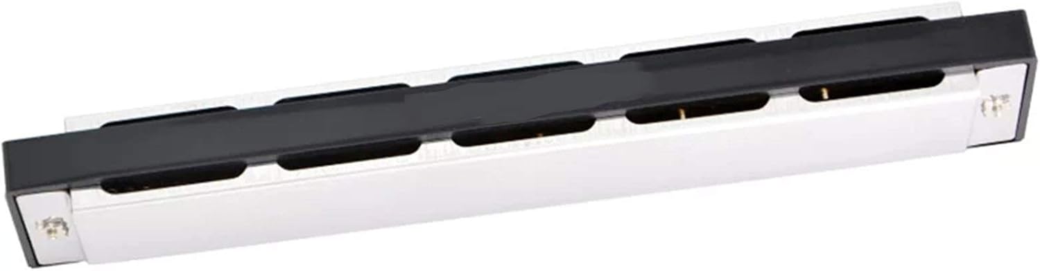 Harmonica 6624P Harmonica 24 Hole Brass Reeds Blues Harp Mouth Organ Key C ABS Comb Music Instruments Silver (Color : Key EB)