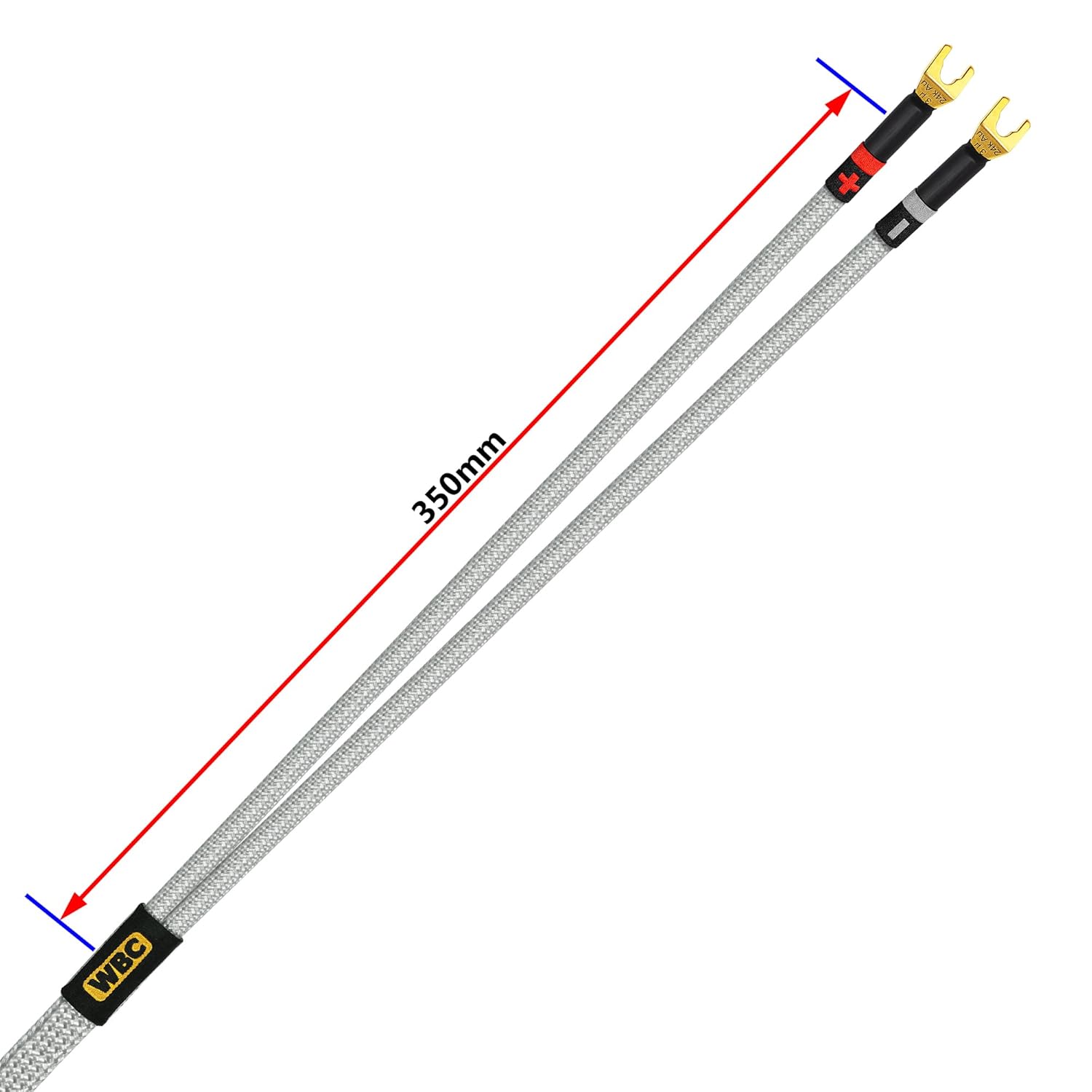 WORLDS BEST CABLES 3 Foot Ultimate - 12 AWG - Ultra-Pure OFC - Premium Audiophile HiFi Speaker Cable Pair with Eminence Spade Plugs & Silver Tweed Jacket