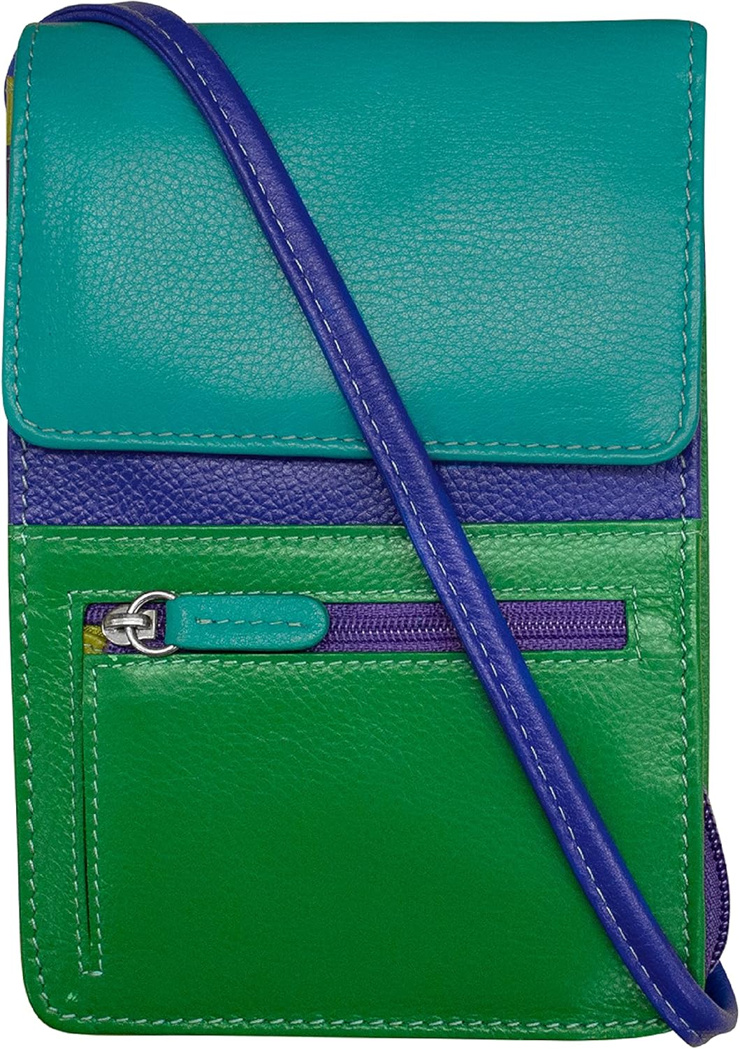 ili New York 6827 Genuine Leather Crossbody Organizer with RFID Blocking Lining | Genuine Leather, Organizer, RFID Blocking, Lining