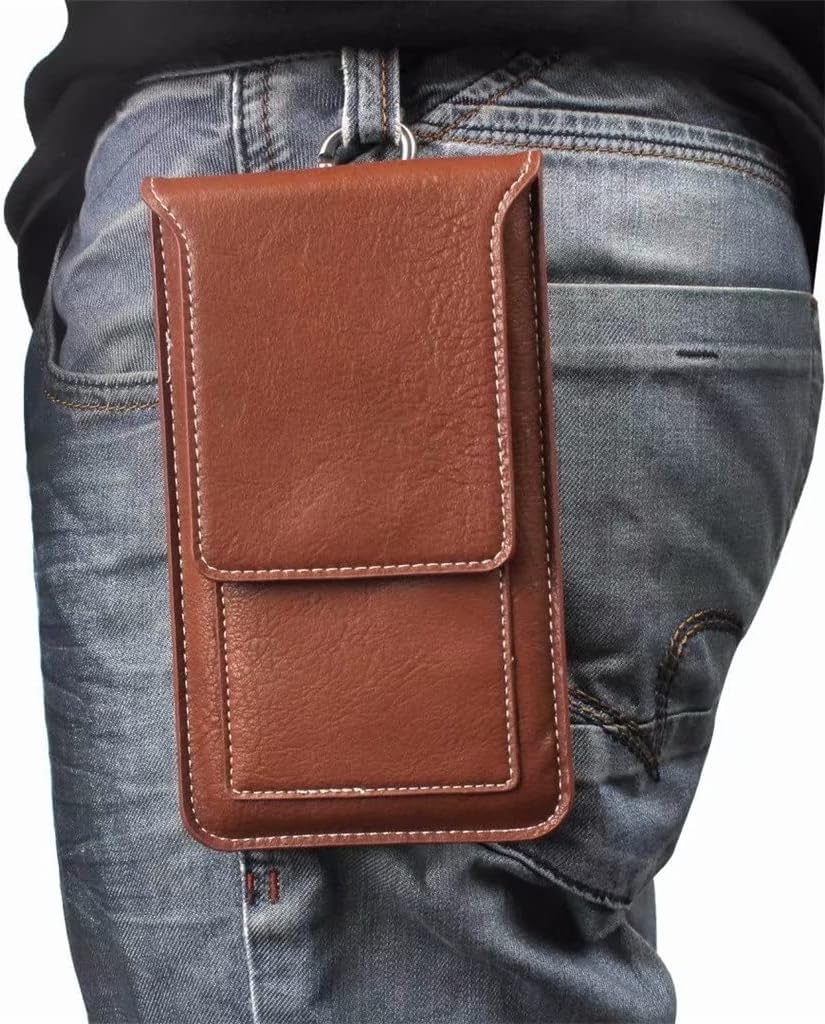 PU Leather Mobile Phone Pouch Waist Belt Clip Wallet Case Men Hanging Holster Bag Phone Case Holster Bag