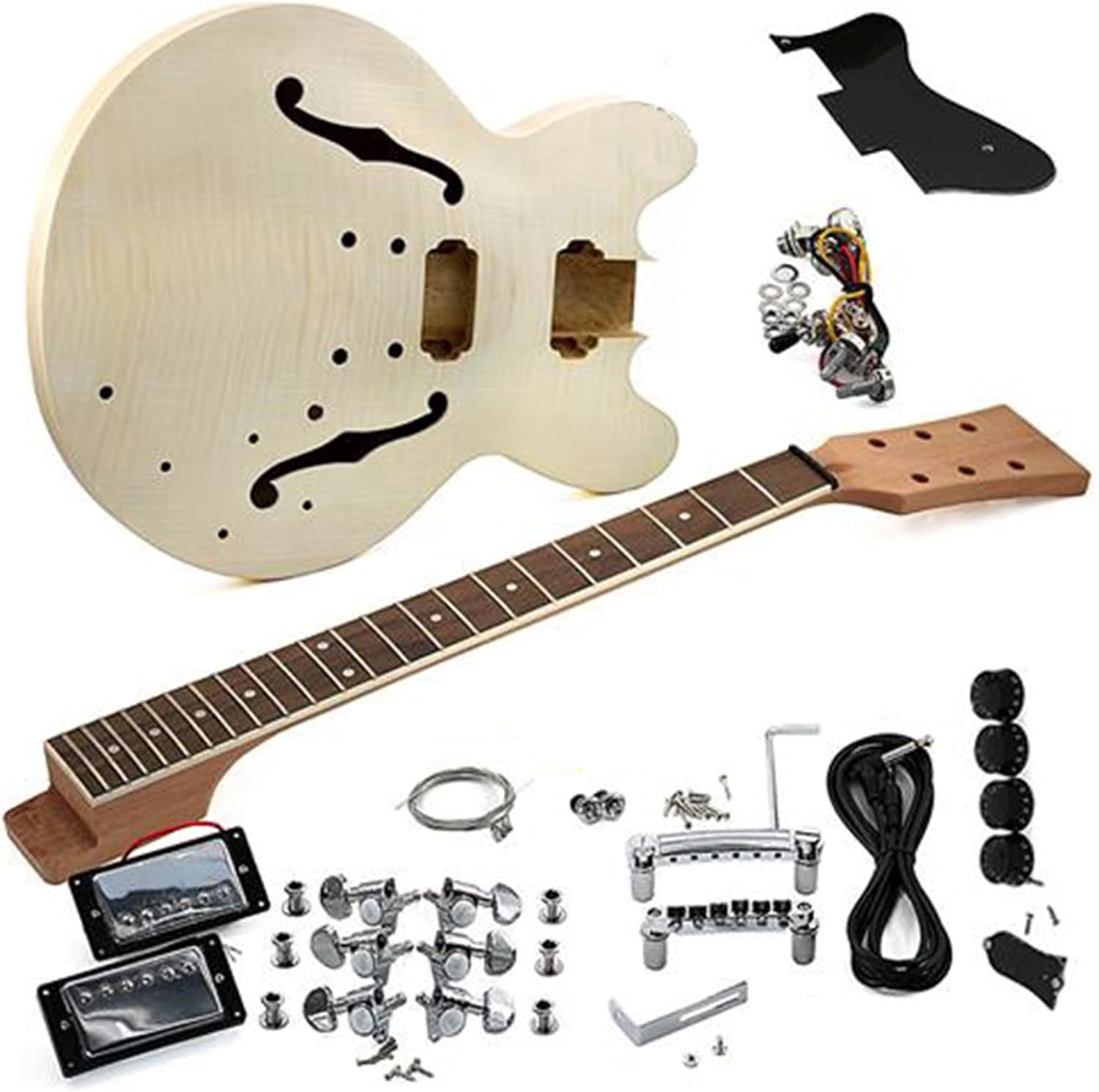 DIY Electric Guitar Kit for ES-335 Electric Guitar DIY Combination Kit Full Set of Production Accessories Suitable for Beginners