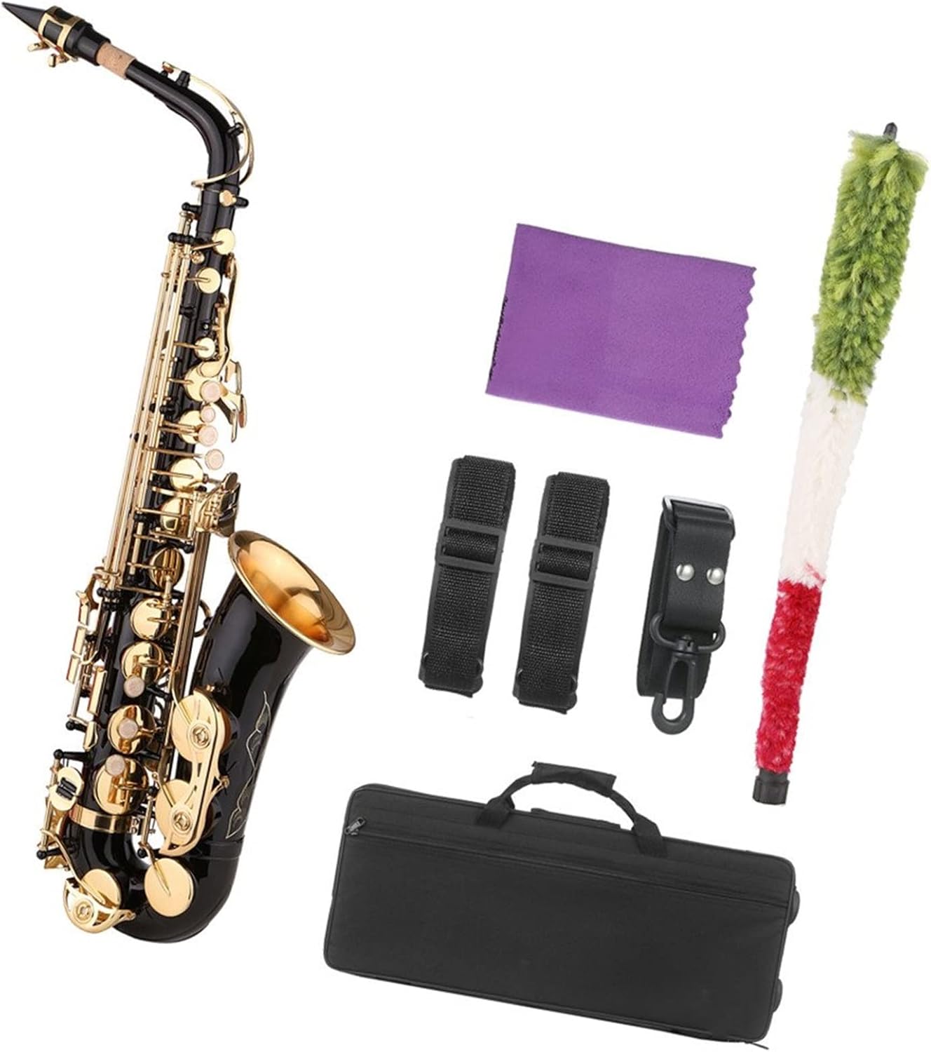 E-Flat Saxophone Brass EB Alto Sax Paint Gold Lacquer Woodwind Instruments with Case Accessories