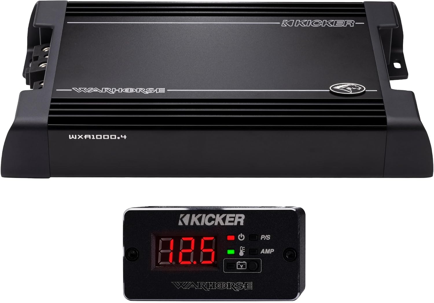 Kicker Warhorse WXA1000.4 4-Channel Amplifier | 450 Watts x 4 at 2-Ohms - 49WXA10004 (Renewed)
