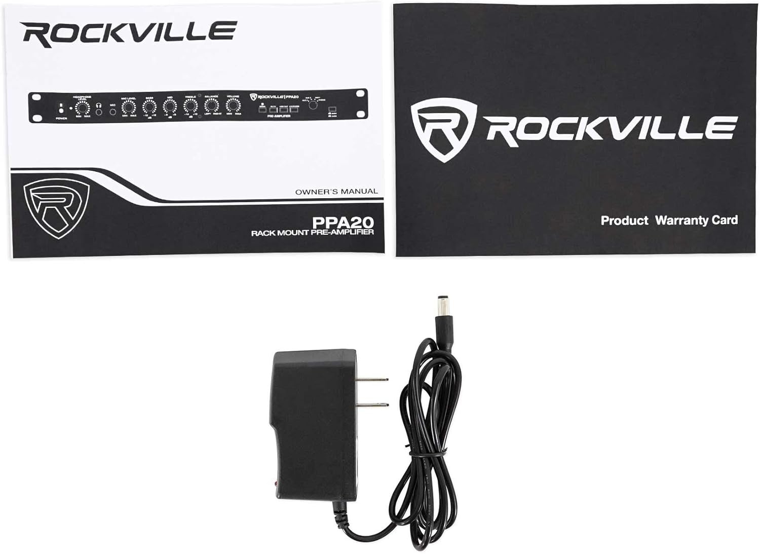 Rockville PPA20 Preamp 11V 1U Rack Mount Professional Pre-Amplifier, Phono Input, XLR Outputs, 3-Band EQ, for Home Audio and Studio Recording