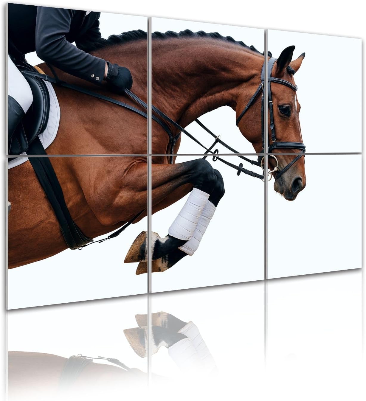 6 Pack Art Acoustic Panels Self Adhesive Bay horse jumping show Decorative Soundproof Wall Panels Sound Absorbing Panel 48