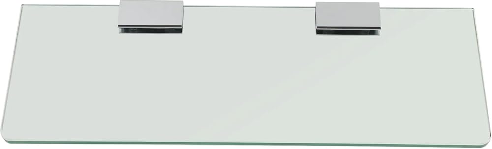 Shower Caddy Bathroom Glass Shelf Shower Shelf, Wall Mount Storage 7MM Tempered Glass Shelf Bracket Bathroom Accessory Bathroom Organizer (Color : White)