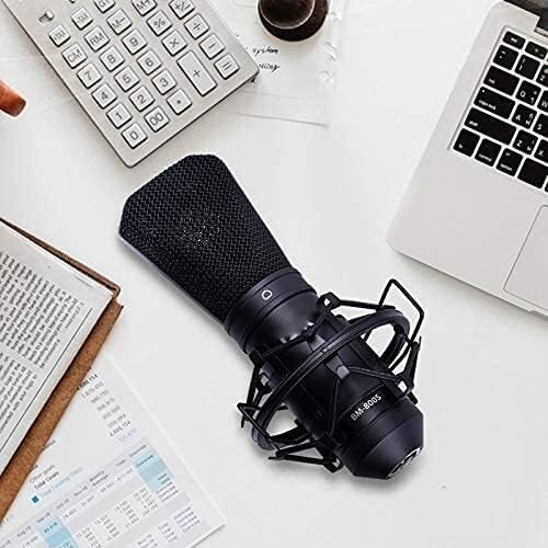 Condenser Microphone Studio Microphone Host Microphone Computer Live Vocal Microphone, Black