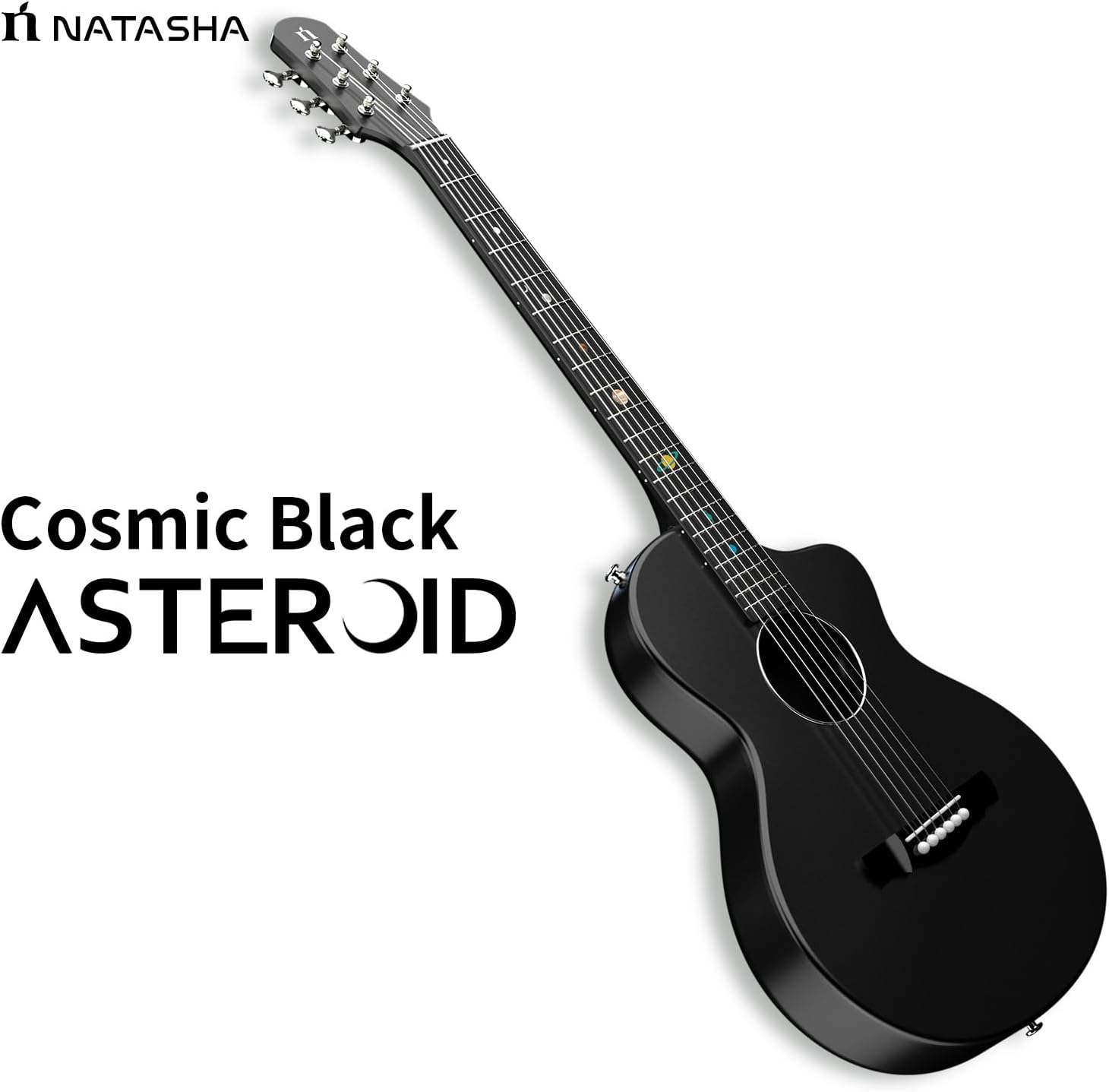 Natasha Carbon Fiber Acoustic Guitar, Cosmic Black