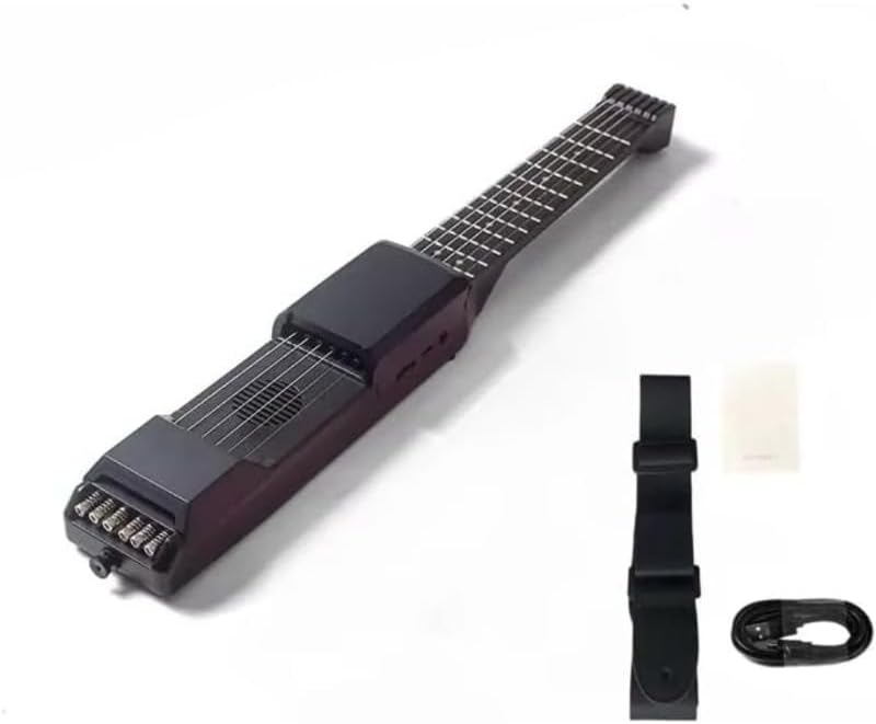 Smart Portable Guitar with 7/12 Frets, MIDI Connectivity & App Integration – Lightweight Electric Acoustic Practice Guitar, Compact Silent Travel Design for Home, Studio & On-the-Go Performance