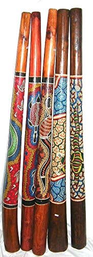 Jive Didgeridoo Instrument Hand Painted Solid Teak Wood Aboriginal Design Percussion Musical Instrument Professional Sound XL Size 52