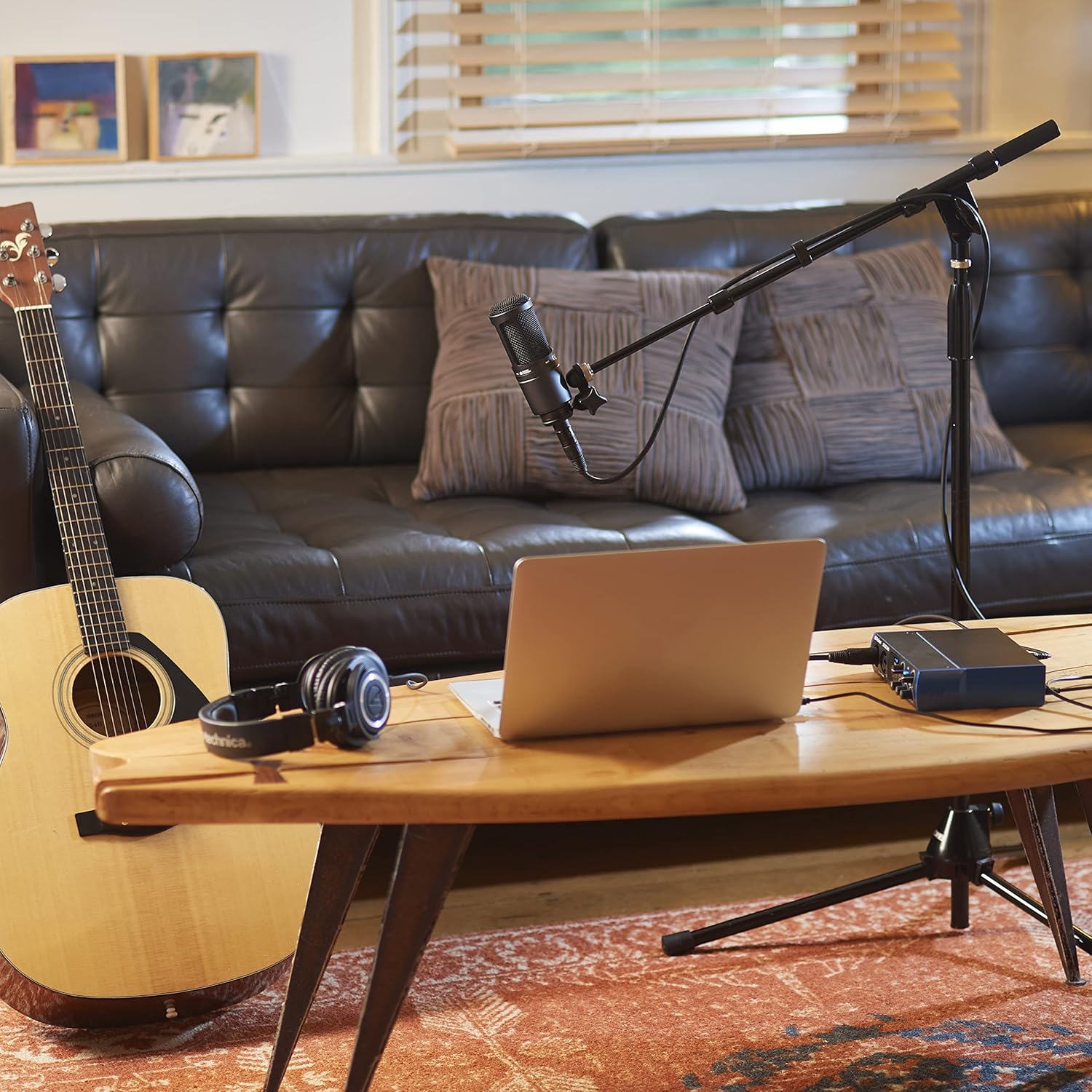 Audio-Technica AT2020 Cardioid Condenser Studio Microphone, Black (Renewed)