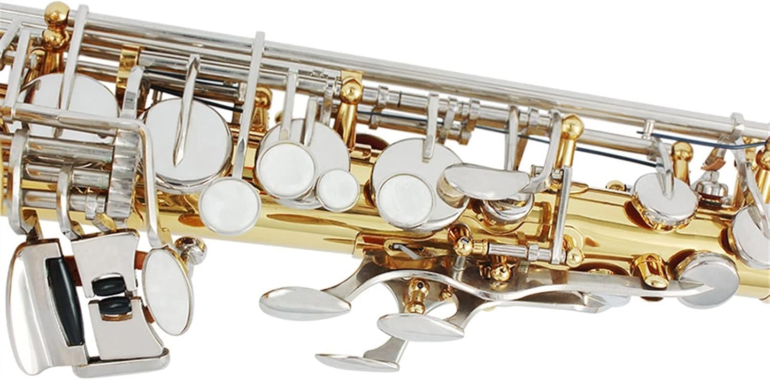 TSTS Alto Saxophone EB Tune Gold Lacquer Silver Key Brass Body Woodwind Instrument Brass Sax Full Kit