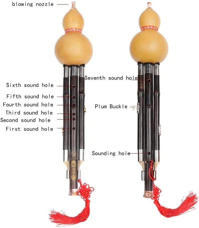 Cucurbit Flute Orchestra Bamboo Musical Instrument Children Adult Cucurbit Flute Professional Playing Cucurbit Piccolo with Crisp Sound (Size : Key G)