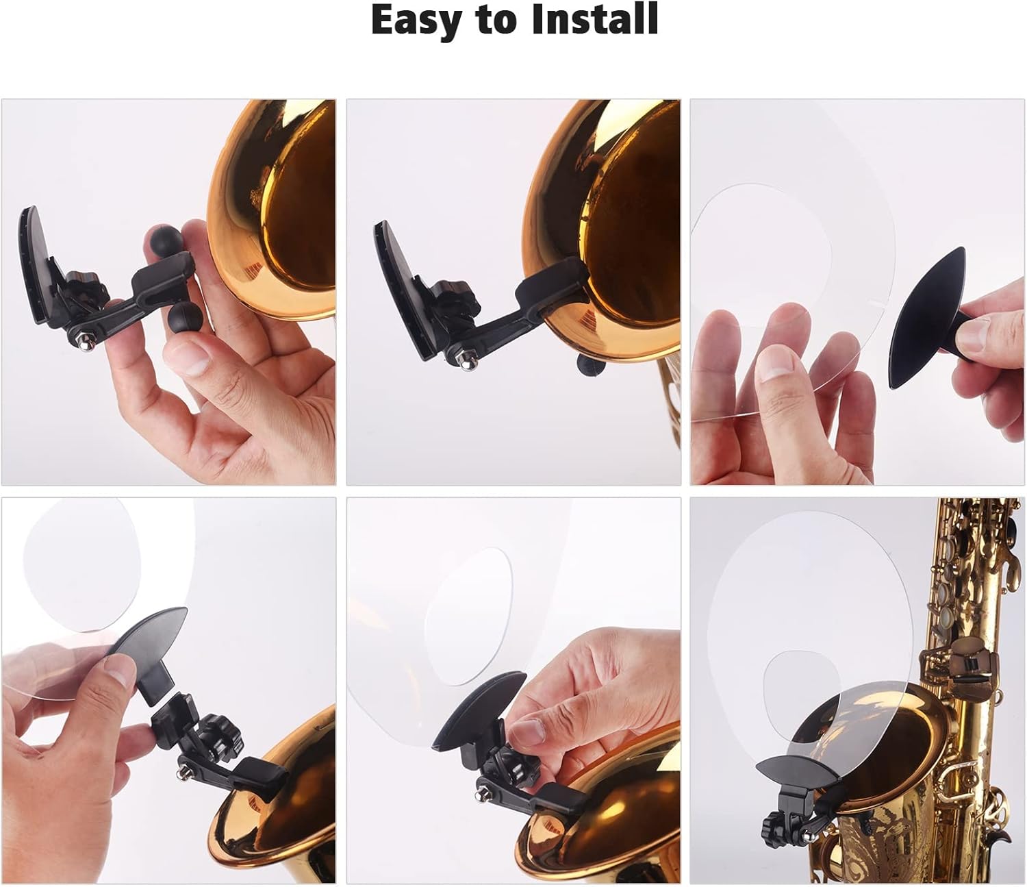 Saxophone Parts Plastic Saxophone Deflector Sound Deflector Shield with Mute & Reflect Sound Functions