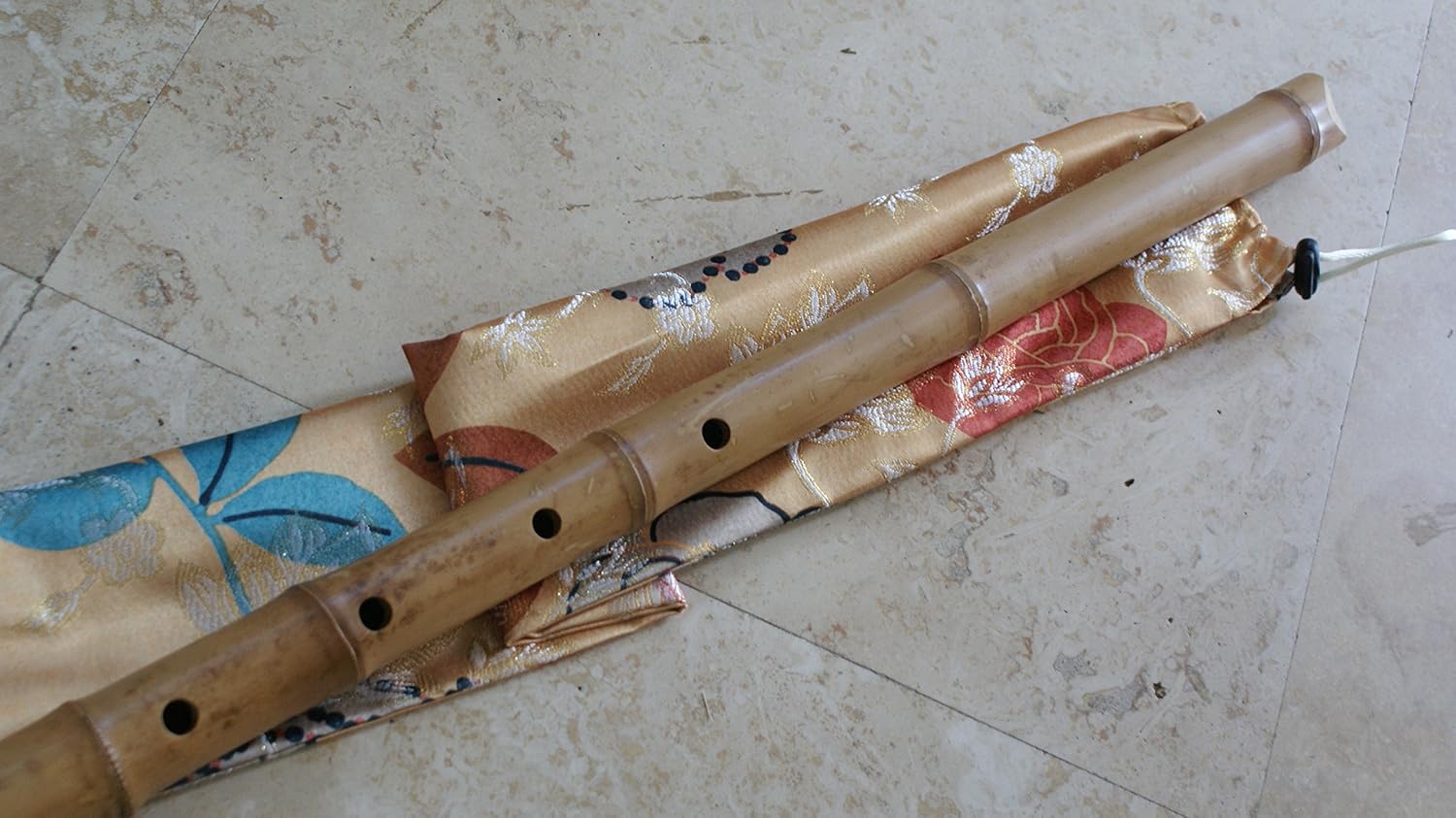 2.3 Pentatonic Shakuhachi with Root End 5 Holes Kinko Wudaguji inlet with buffalo horn flake- Traditional Zen Instrument