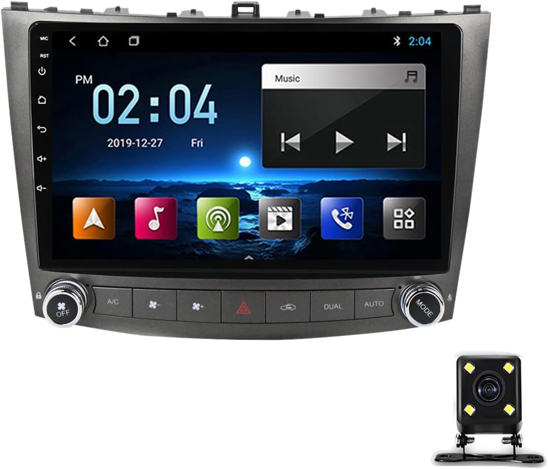 Double Din Car Stereo, 9 Inch Touchscreen, RDS/FM Car Radio, Bluetooth, Mirror Link, Carplay, Backup Camera, Steering Wheel Controls, for Lexus is 2005-2012