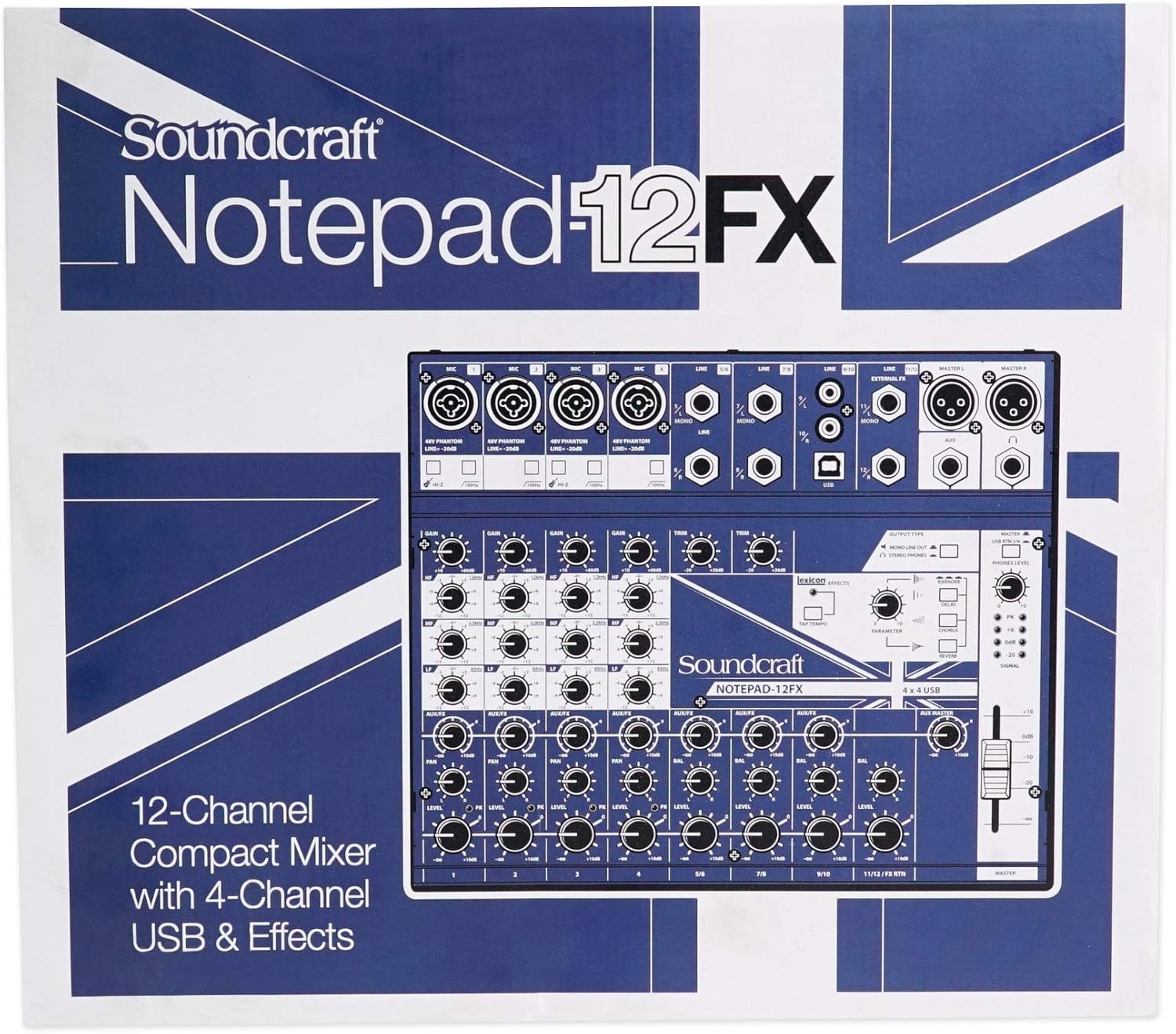 Soundcraft Notepad-12FX 12-Channel Mixer w/USB I/O+Effects+Studio Mic+Shockmount
