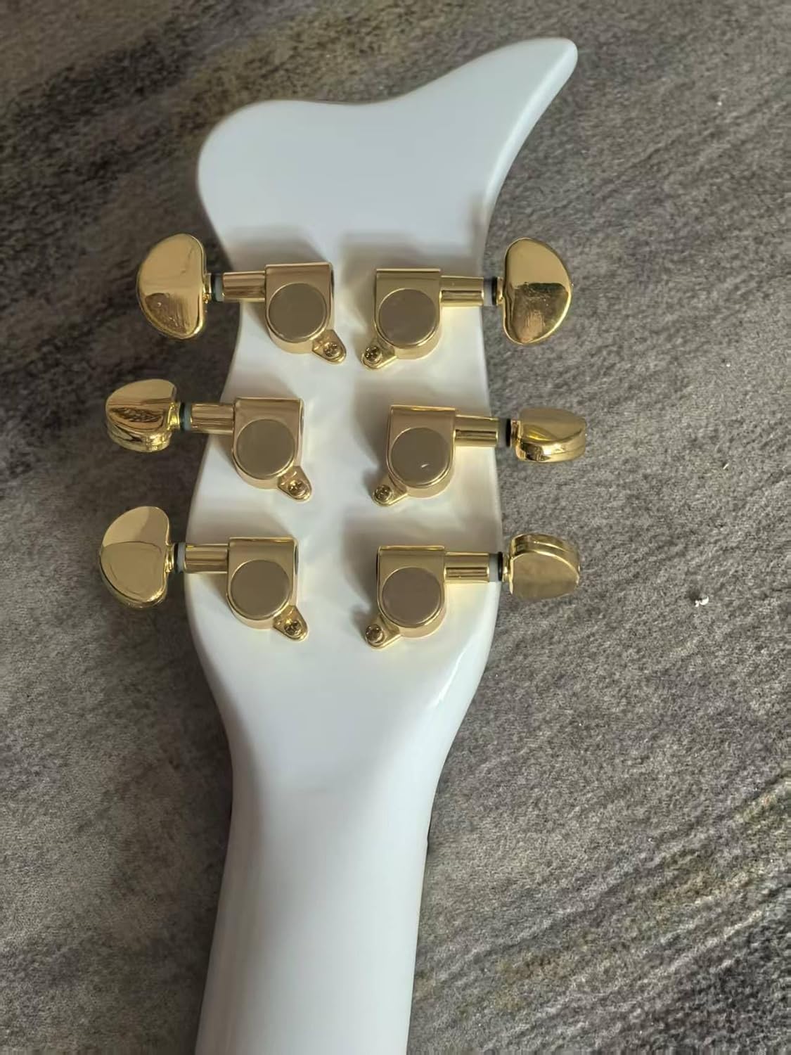 Custom Body Electric Guitar White Finish Gold Hardware Maple Neck & Fretboard with Love Symbol Inlay