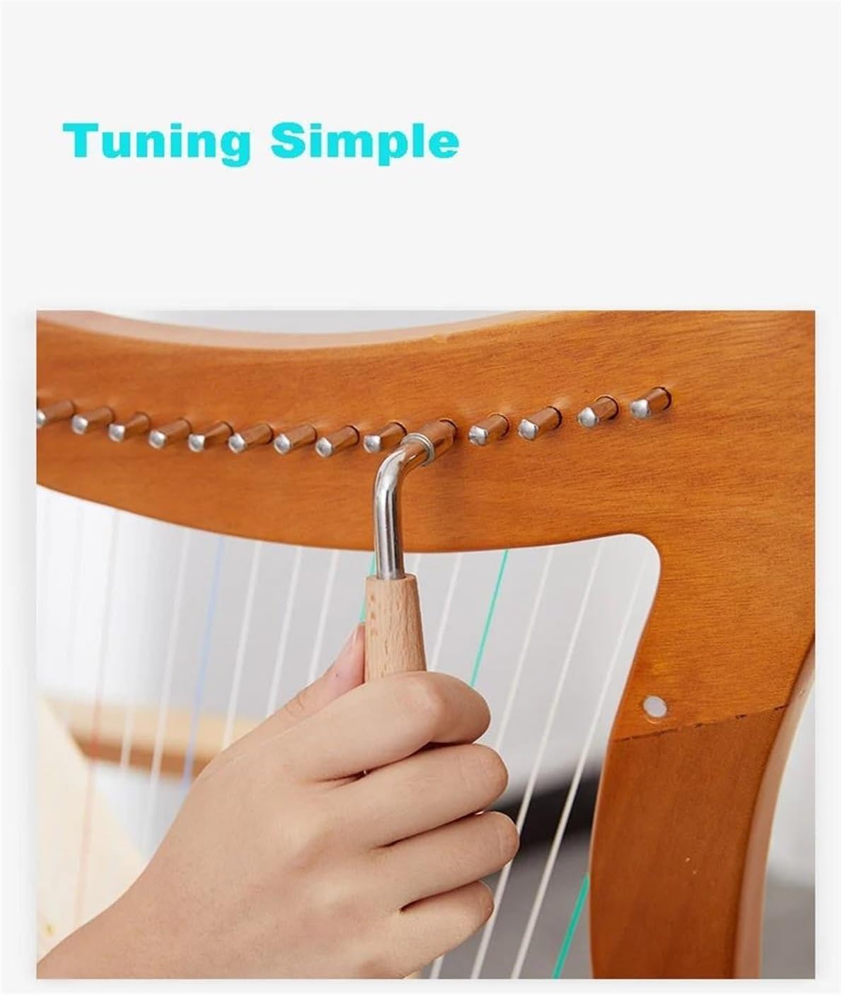 Lyre Harp Set Harp 19/23 String Lyre Harp Instrument 19 Half Key Lyre Harp Solid Wood Veneer Mahogany Lyre String Instrument(19 String)