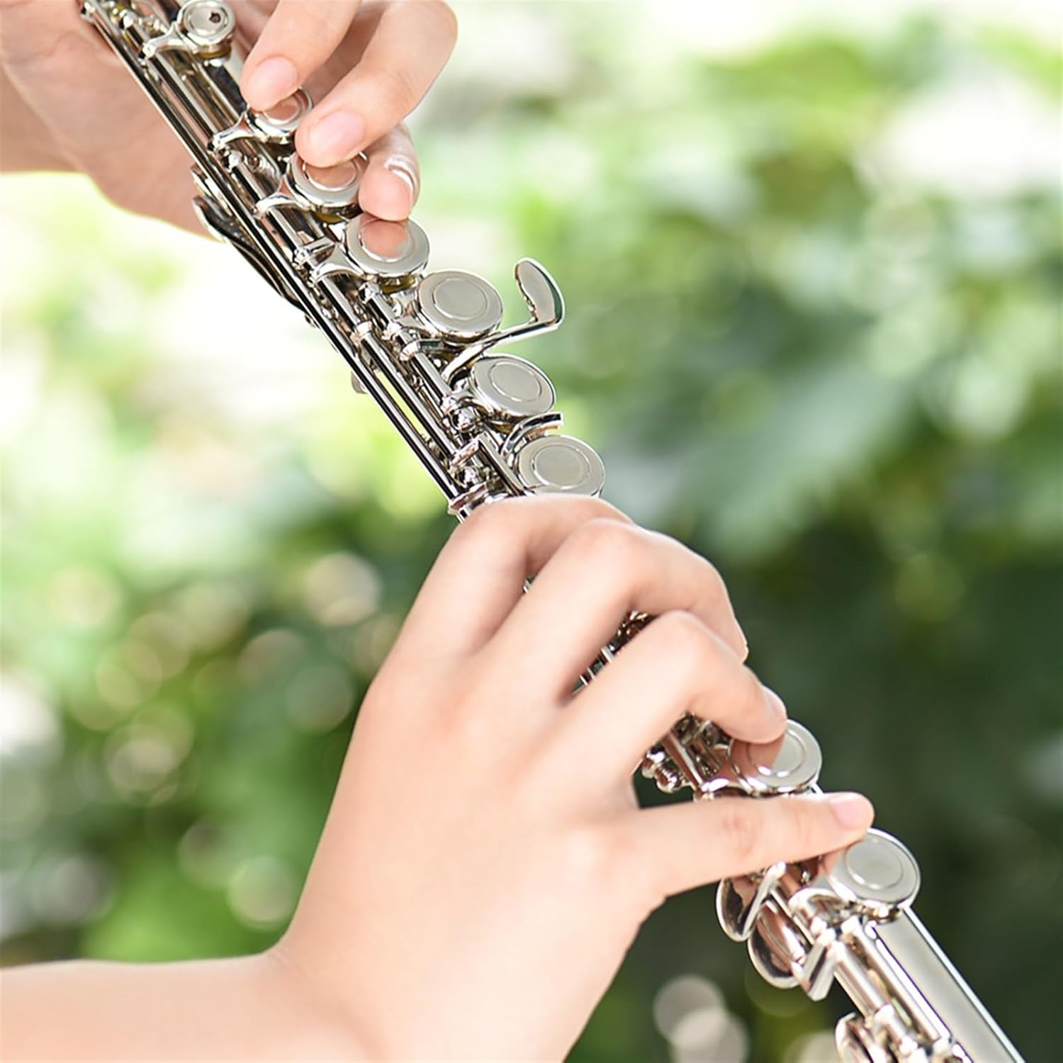 Flute Western Concert Flute Silver Plated 16 Holes C Key Cupronickel Woodwind Instrument with Flutes Musical Instruments