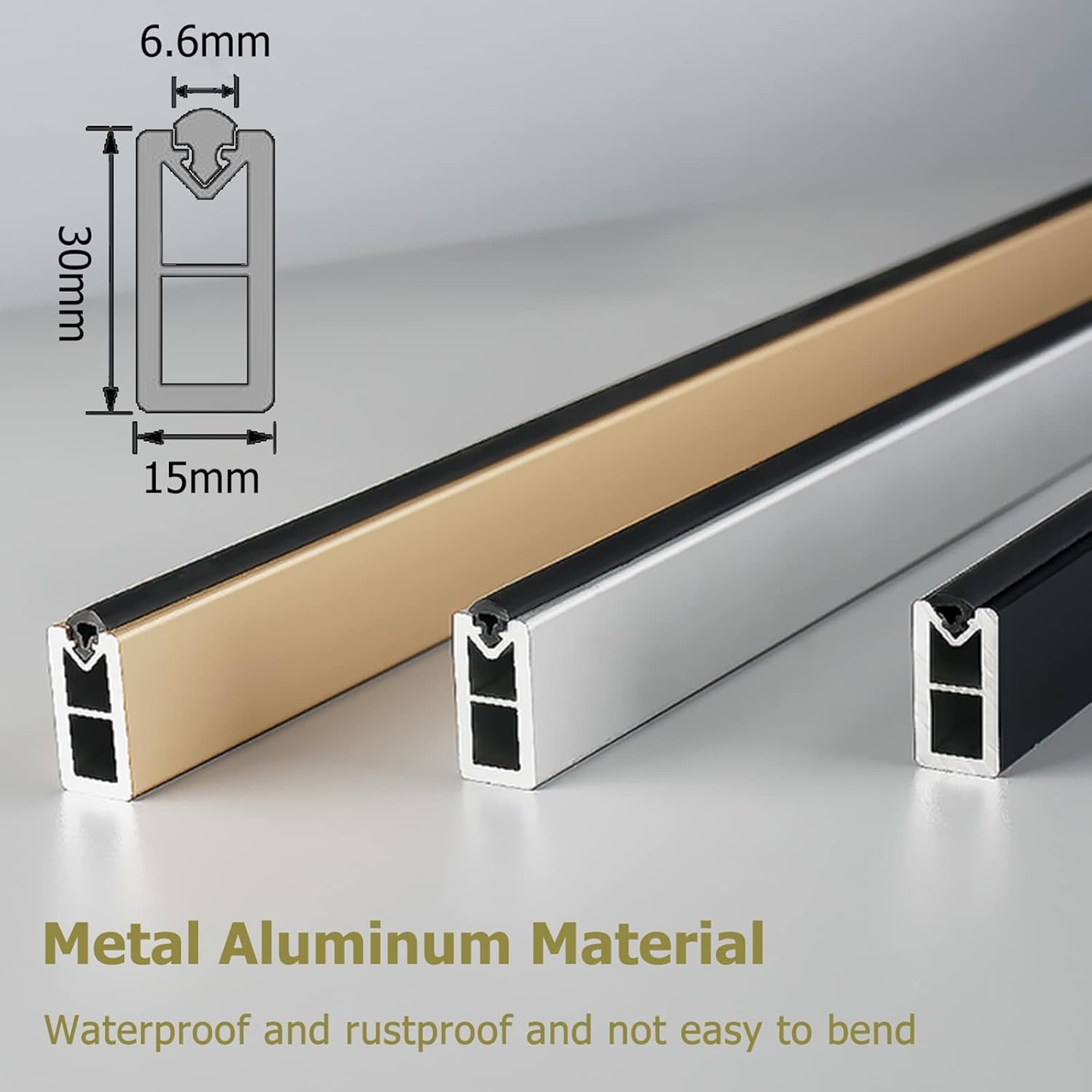 Gold Wall Mount Closet Rod 20 to 60 Inch, Metal Heavy Duty Wardrobe Pole Clothes Rack for Cabinet Corner, Laundry Room & Balcony, Window Curtain Bar, Load 100KG