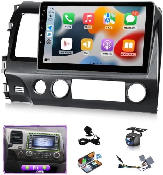 Android 13 Car Stereo for Honda Civic 2006 to 2011 with factory navigation Support Apple CarPlay Android Auto, 10.1IN Touchscreen for Honda Civic 5G WiFi GPS FM RDS DSP EQ BT Mirrorlink Camera MIC