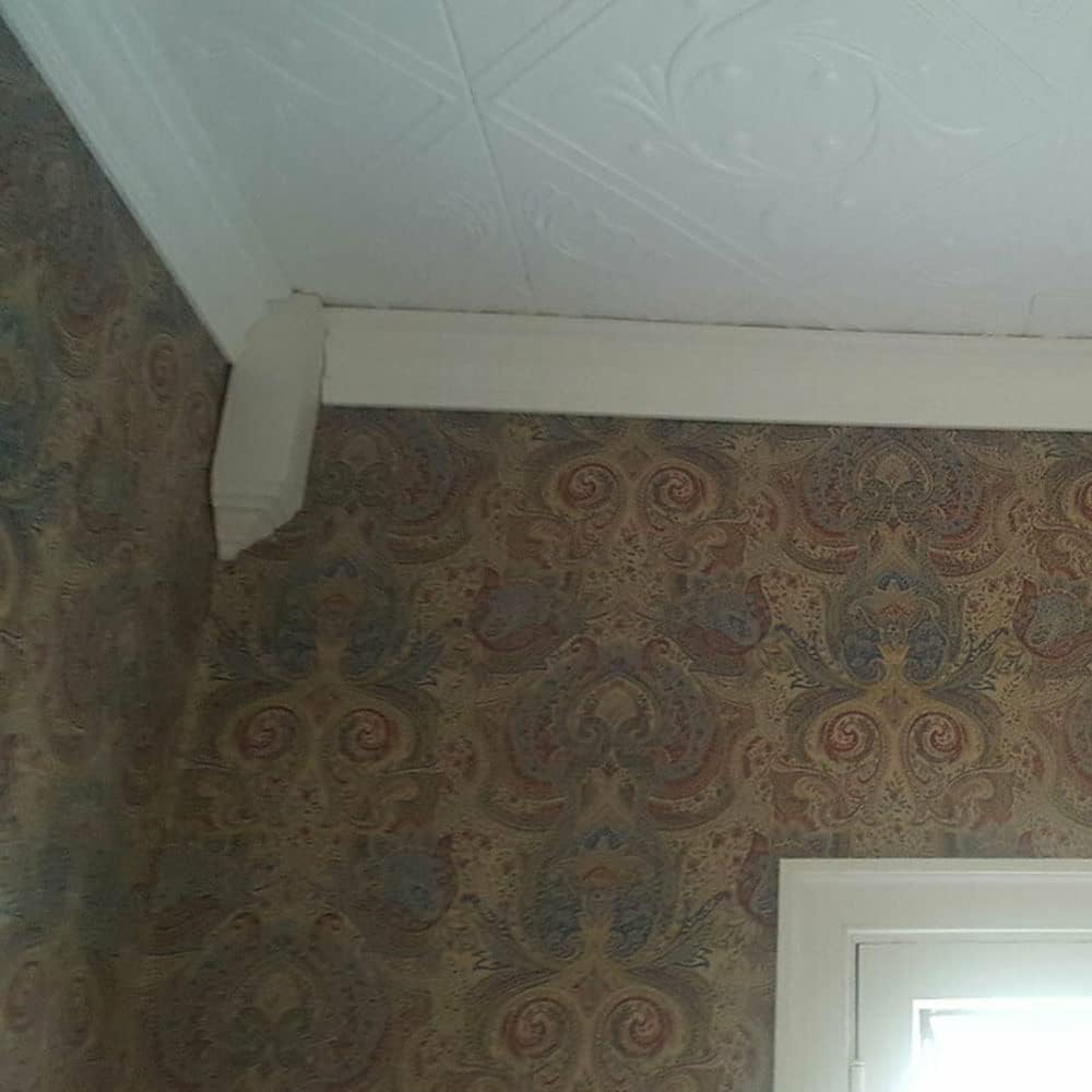 À LA MAISON CEILINGS CM-ICB Crown Molding Inside Corner Block Medium - 3.5 x 3.5 x 11.25 inches White 4 Pack