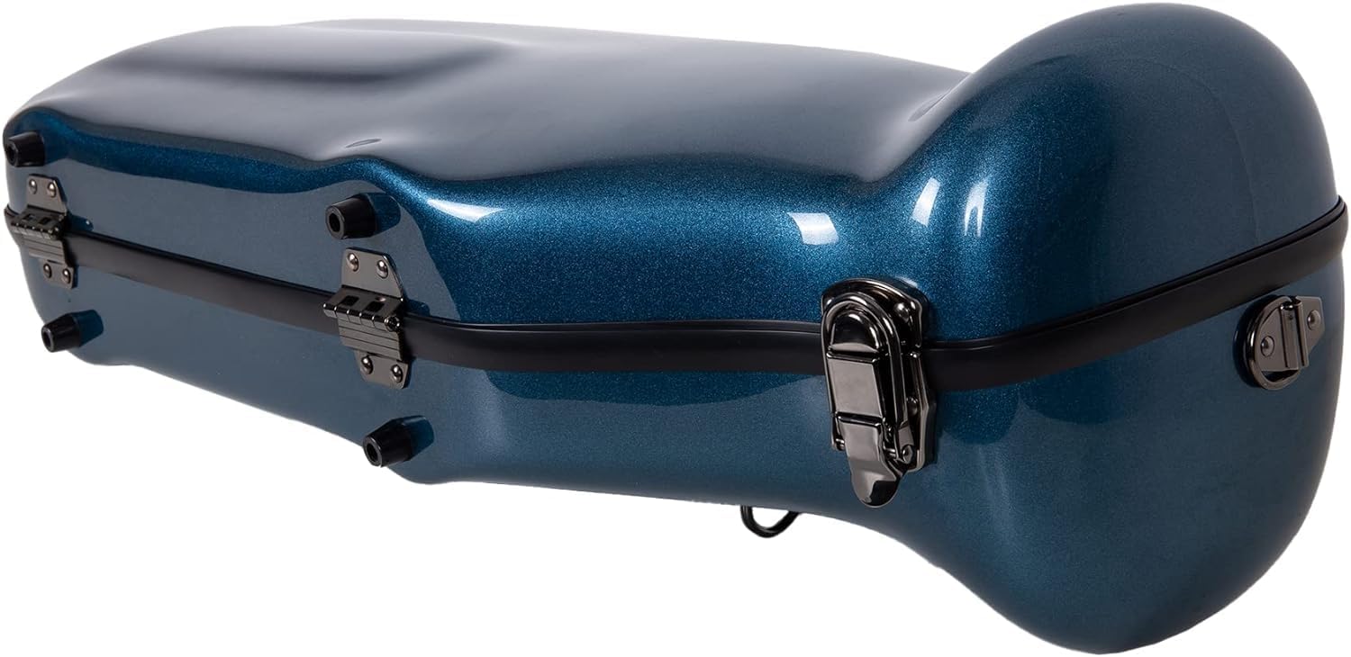 Crossrock Trumpet Case- Fiberglass Hardshell with Backpack Straps in Blue
