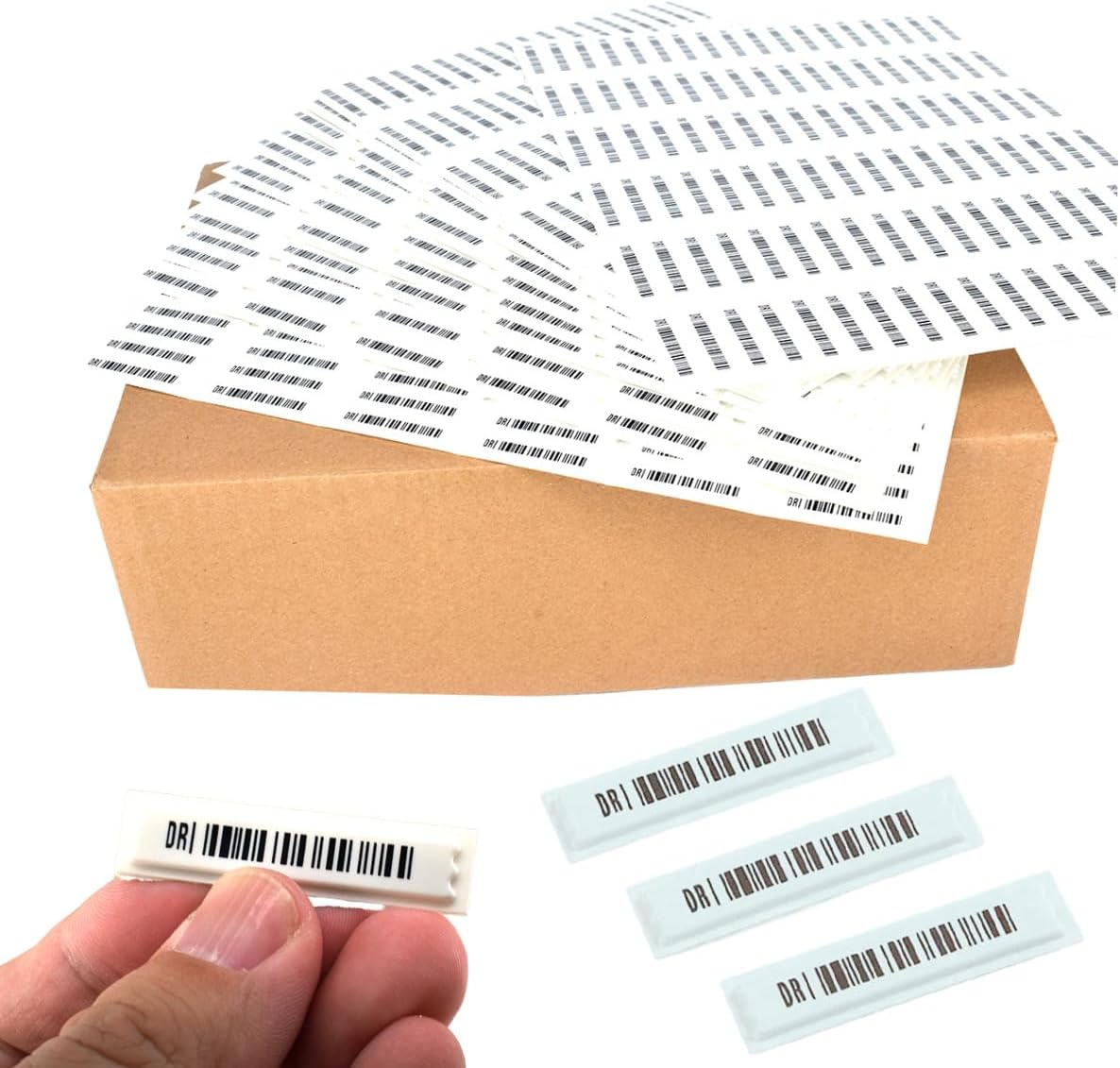 AM 58kHz Security Tags Soft Labels with Barcodes High Adhesion Security Labels Compatible with 58kHz EAS System (5000)