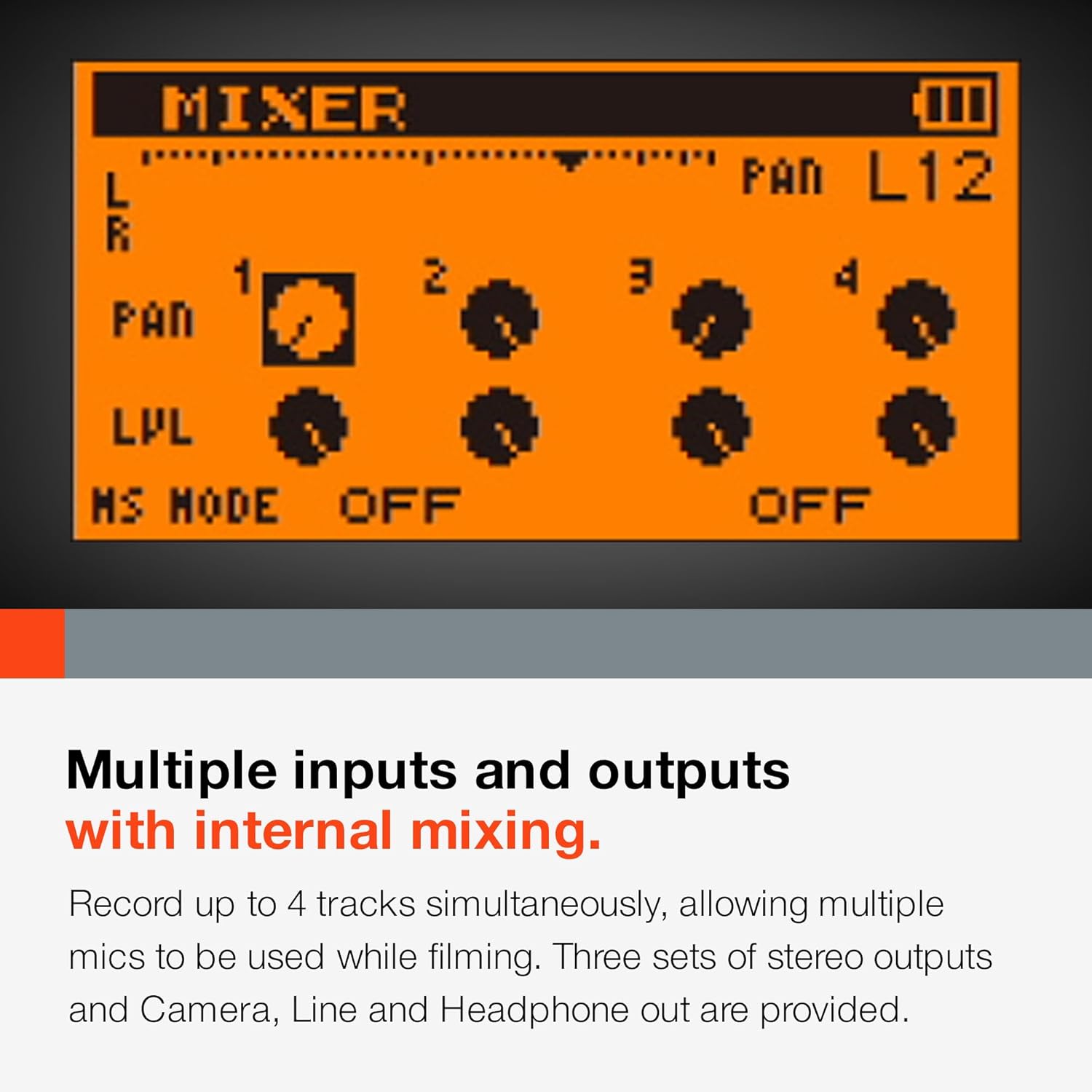 TASCAM 4-Channel Portable Audio Recorder for Videographers, 2 Combo XLR/TRS