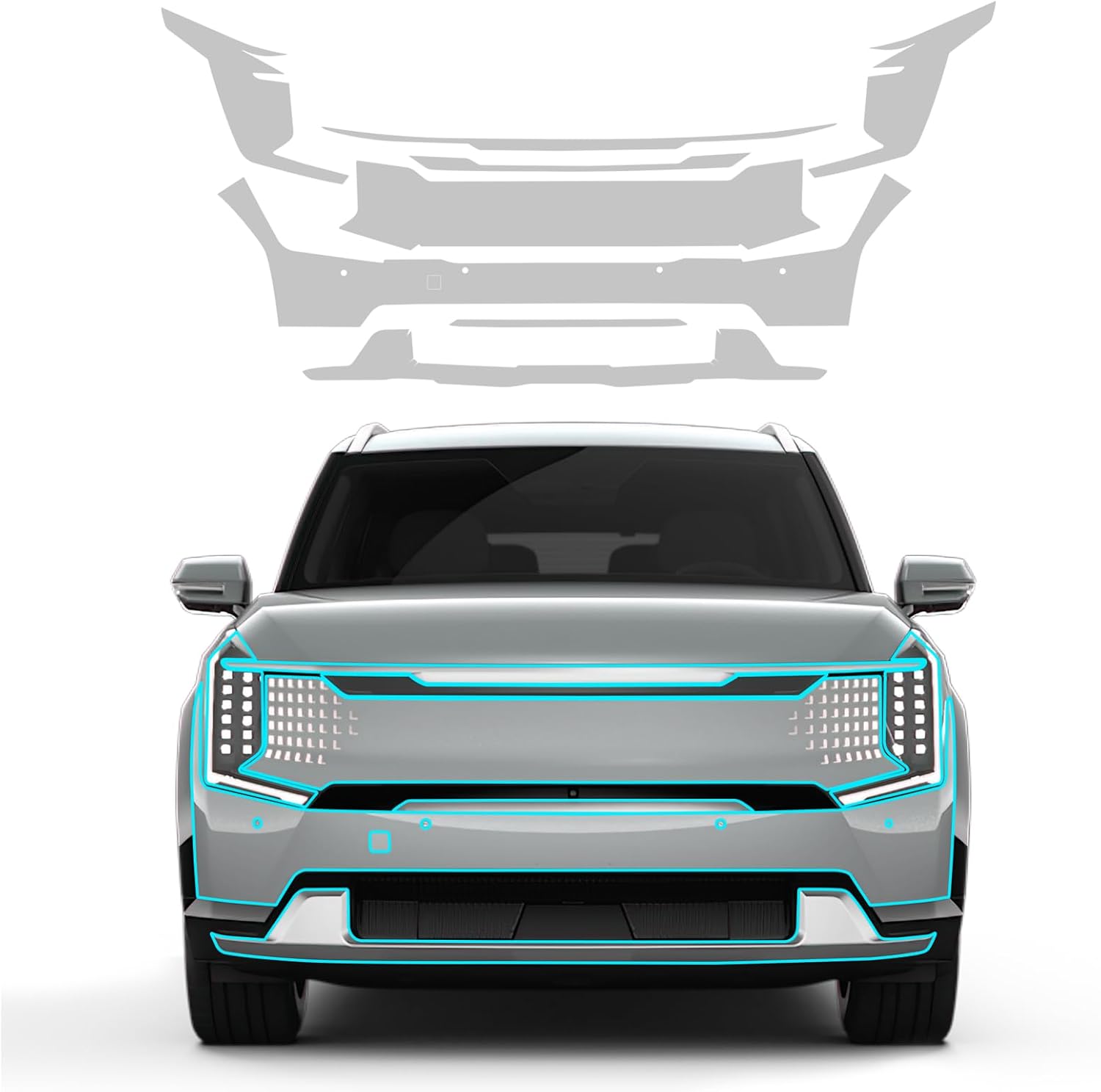 for 2023-2024 Kia EV9 Light/Wind/Land 8.5mil TPU PPF Clear Car Pre-Cut Paint Protective Film HD Scratch Exterior Accessories