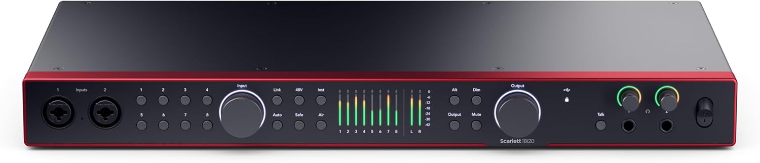Focusrite Scarlett 18i20 (4th Gen) USB Audio Interface and Waves Musicians 2 Bundle