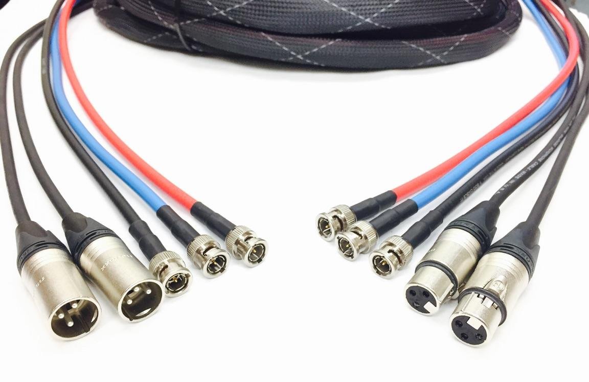 40 Foot HD-SDI 3D Camera Snake Cable Three RG6 3G/6G and Two AES/EBU XLR's