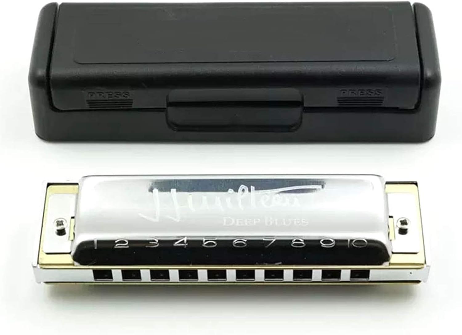 Harmonica 10 Holes Diatonic Harmonica Mouth Organ Instrumentos Blues Harp Key C Musical Instruments (Color : Silver Key EB)