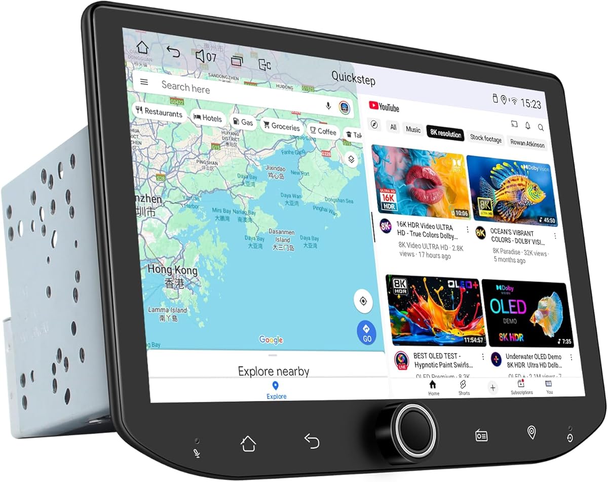 Joying Android 13 Double Din Car Stereo with Carplay & Android Auto, 8 Inch Car Radio 1280 X 800P Head Unit 4GB+64GB with Bluetooth, Volume Knob, Mirror-Link, AM/FM Radio(JY-UTD80N4-B)