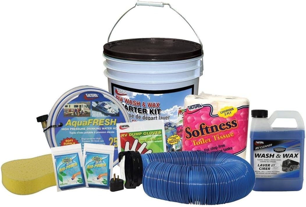 VALTERRA K88130 RV Starter Kit (with Bucket and Wash & Wax Kit),1 Pack