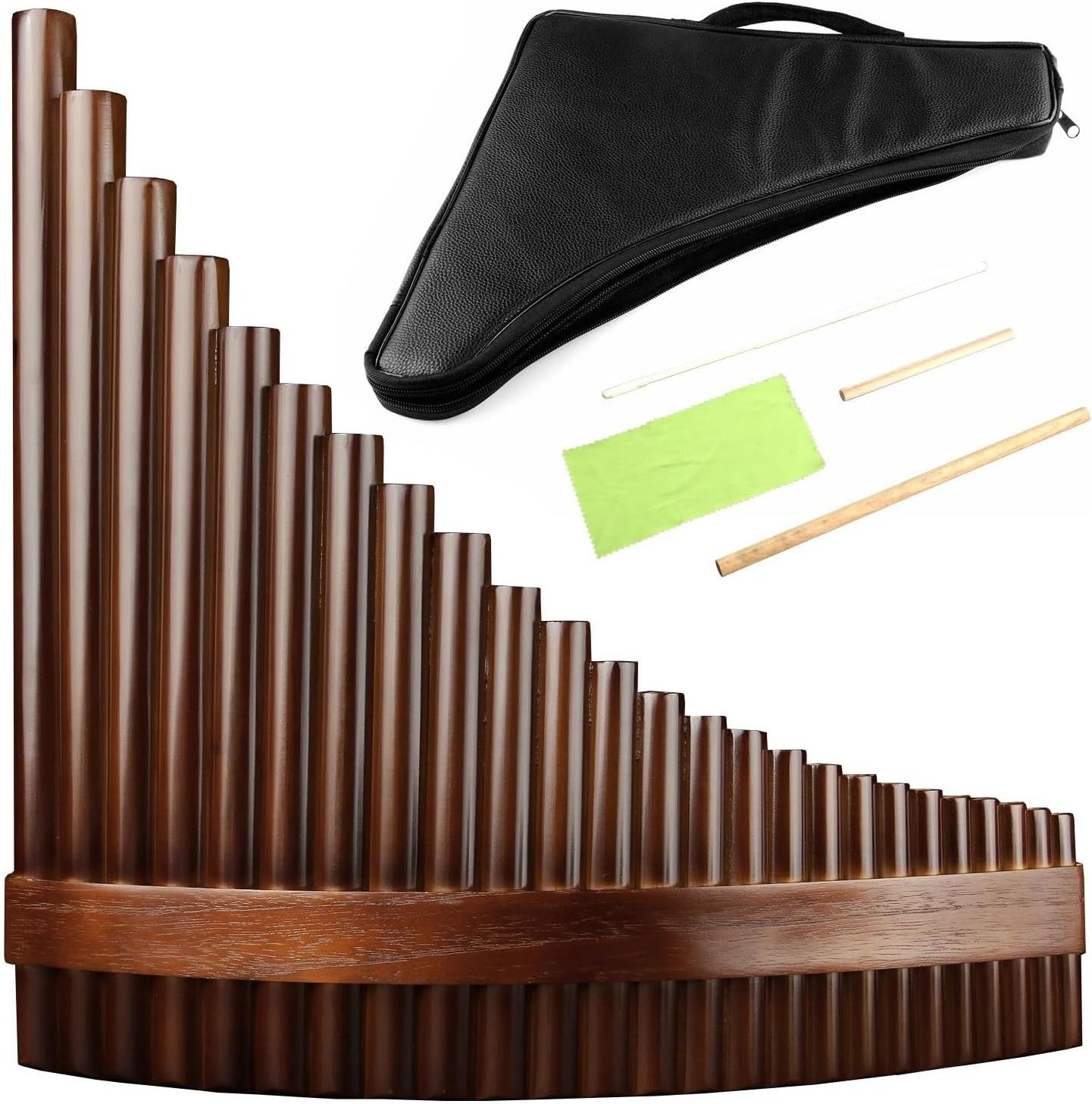 25 Pipe C Key Pan Flute Traditional Musical Instrument 25 Pipe Pan Flute In C Key Woodwind Bamboo Handmade(Left C)