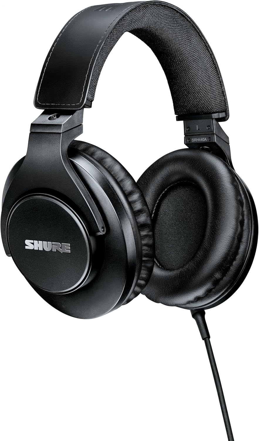 Shure SRH440A Professional Over-Ear Wired Studio Headphones – Monitoring & Recording Headphones with Enhanced Frequency Response, Adjustable & Collapsible Design, Works with All Audio Devices, Black