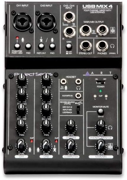 ART USBMix4 Four Channel Mixer/USB Audio Interface