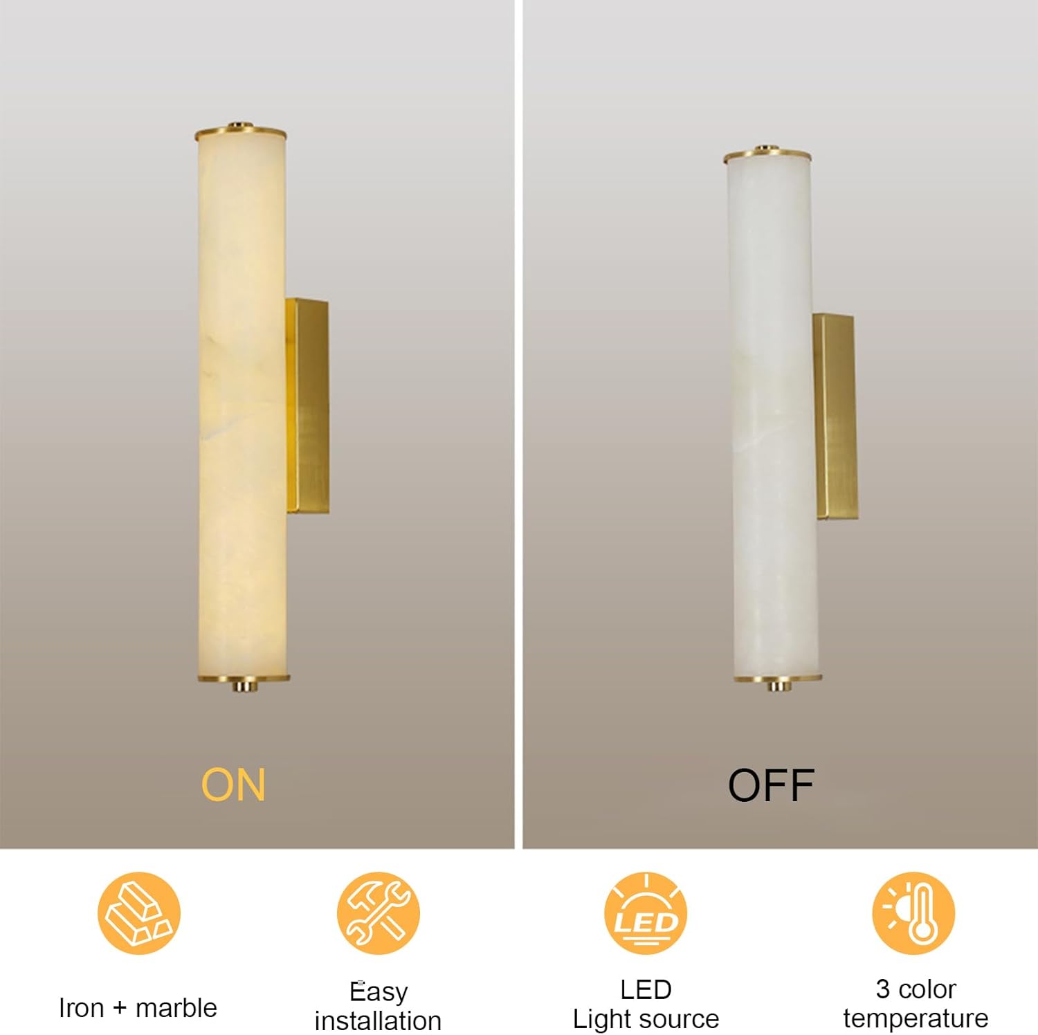 Gold Alabaster Wall Sconces, 15.7