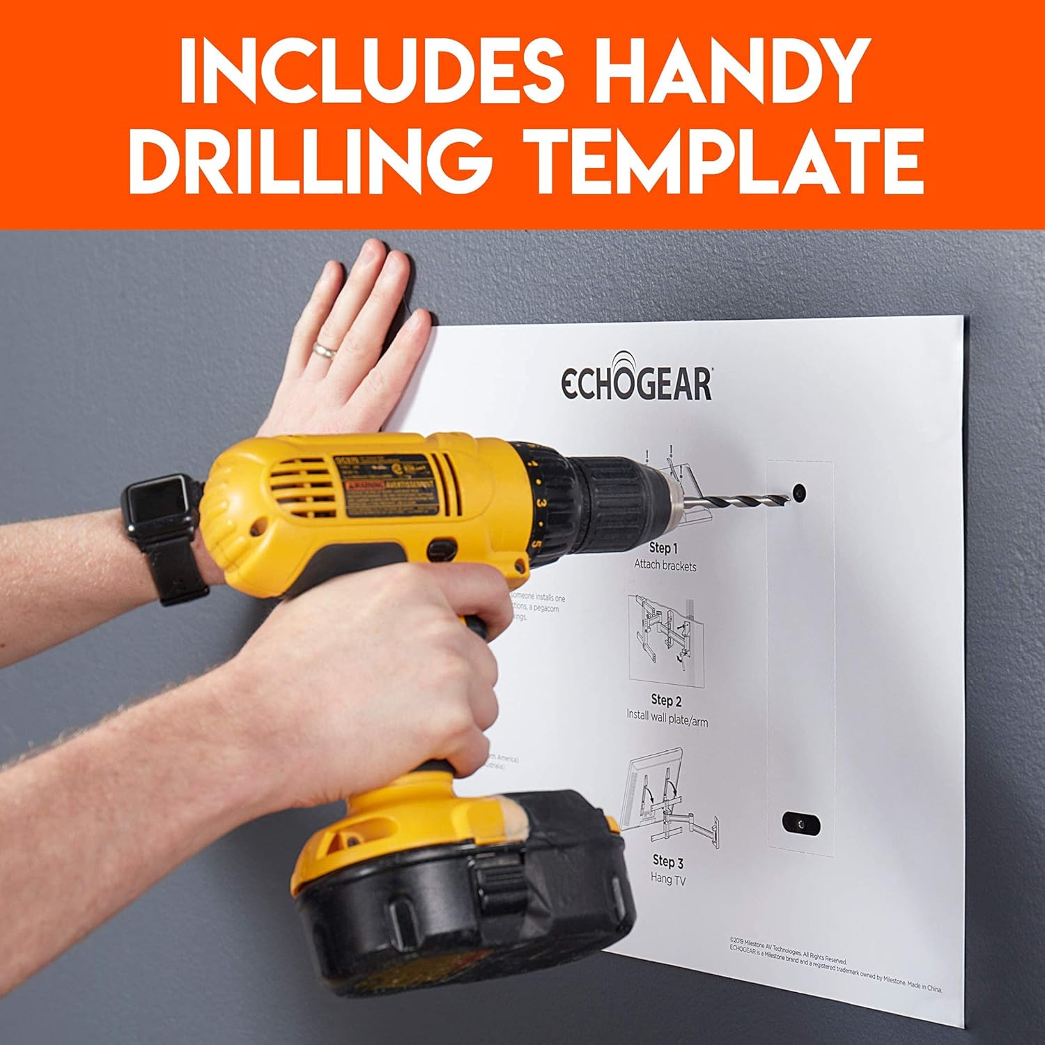 ECHOGEAR Swivel Full Motion TV Wall Mount & in-Wall Cable Management Kit - for TVs Up to 60