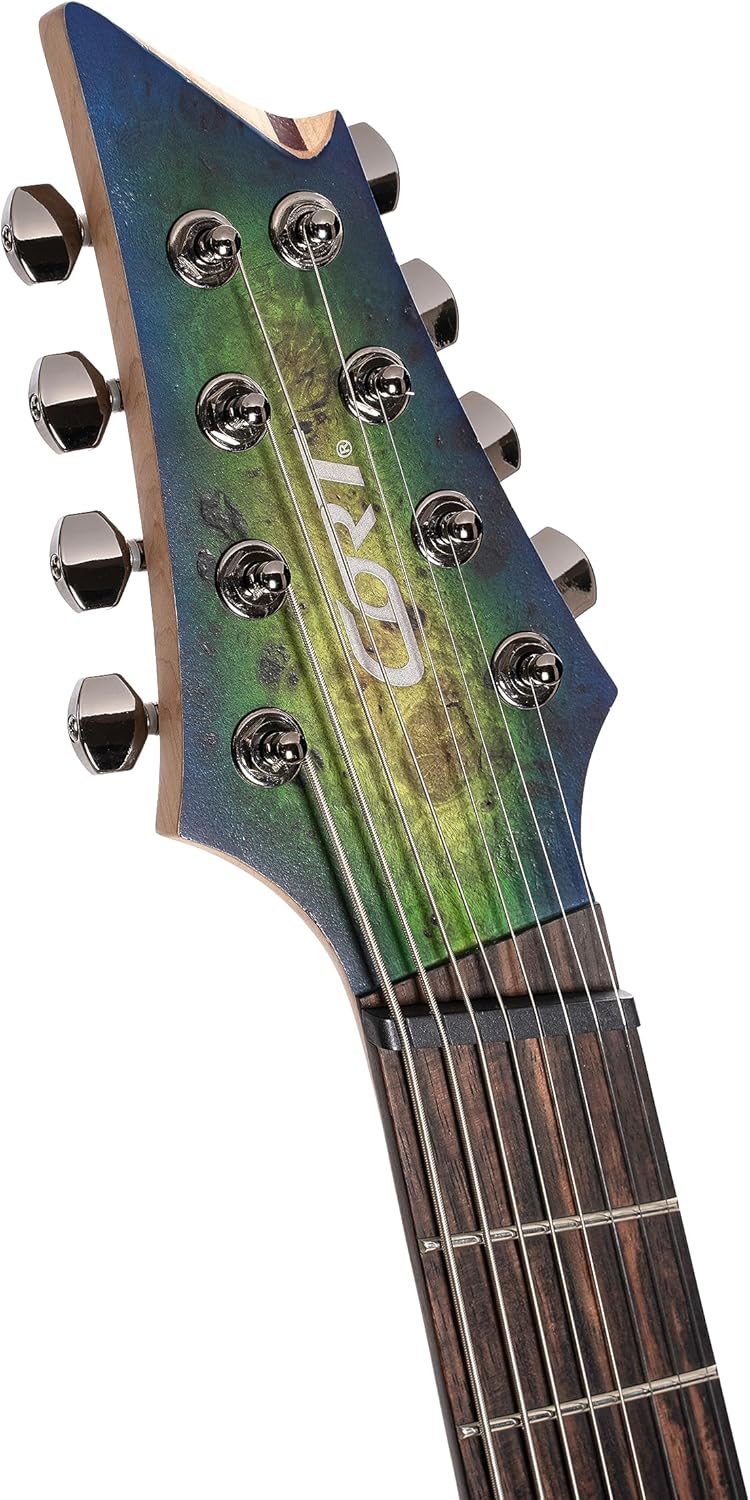 Cort KX Series 508 Multi-Scale 8-String Electric Guitar, Mariana Blue Burst Finish