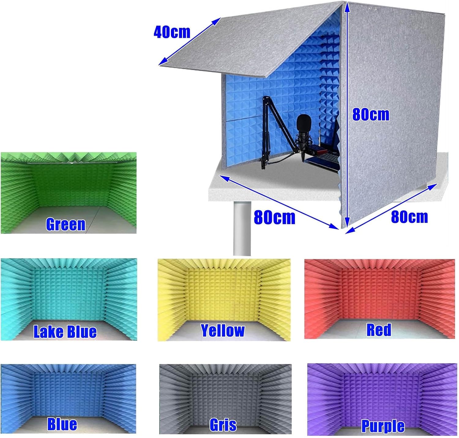 Desktop Soundproof Portable Recording Studio, Multi-Functional Vocal Recording Studio, Suitable for Dubbing (Green)